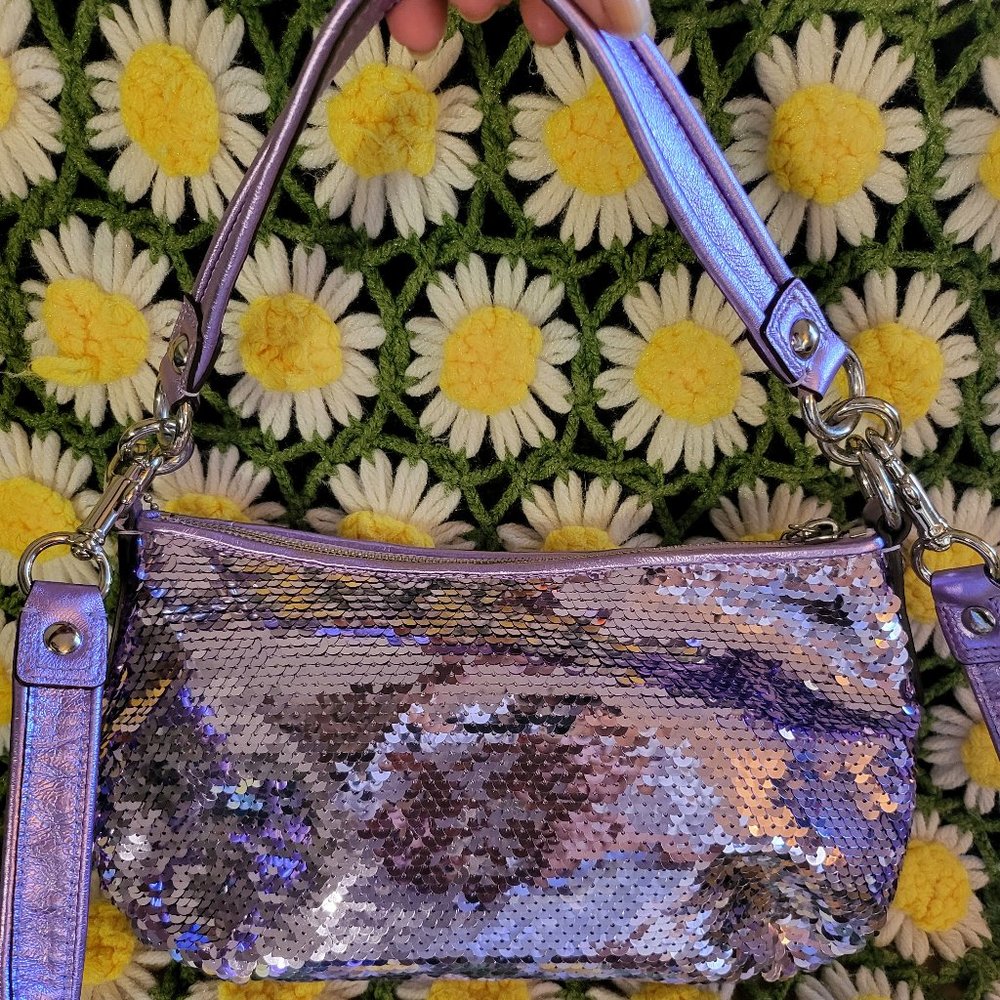 Coach Poppy Purple Sequin Bag - Picture 3 of 16